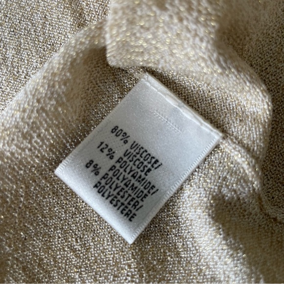 Lafayette 148 New York Scoop Neck Sleeveless Tank Top XL Shimmer Gold - Picture 6 of 7